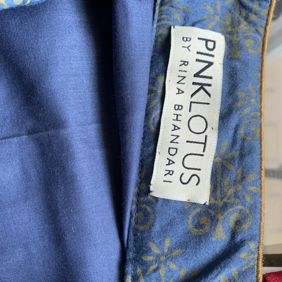 Men’s Kurta set in blue and gold. Pink Lotus by Rina Bhandari - Picture 5 of 7